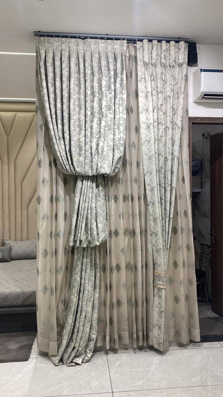Silver Jacquard Bedroom Drapes — curtains & drapes for premium interiors