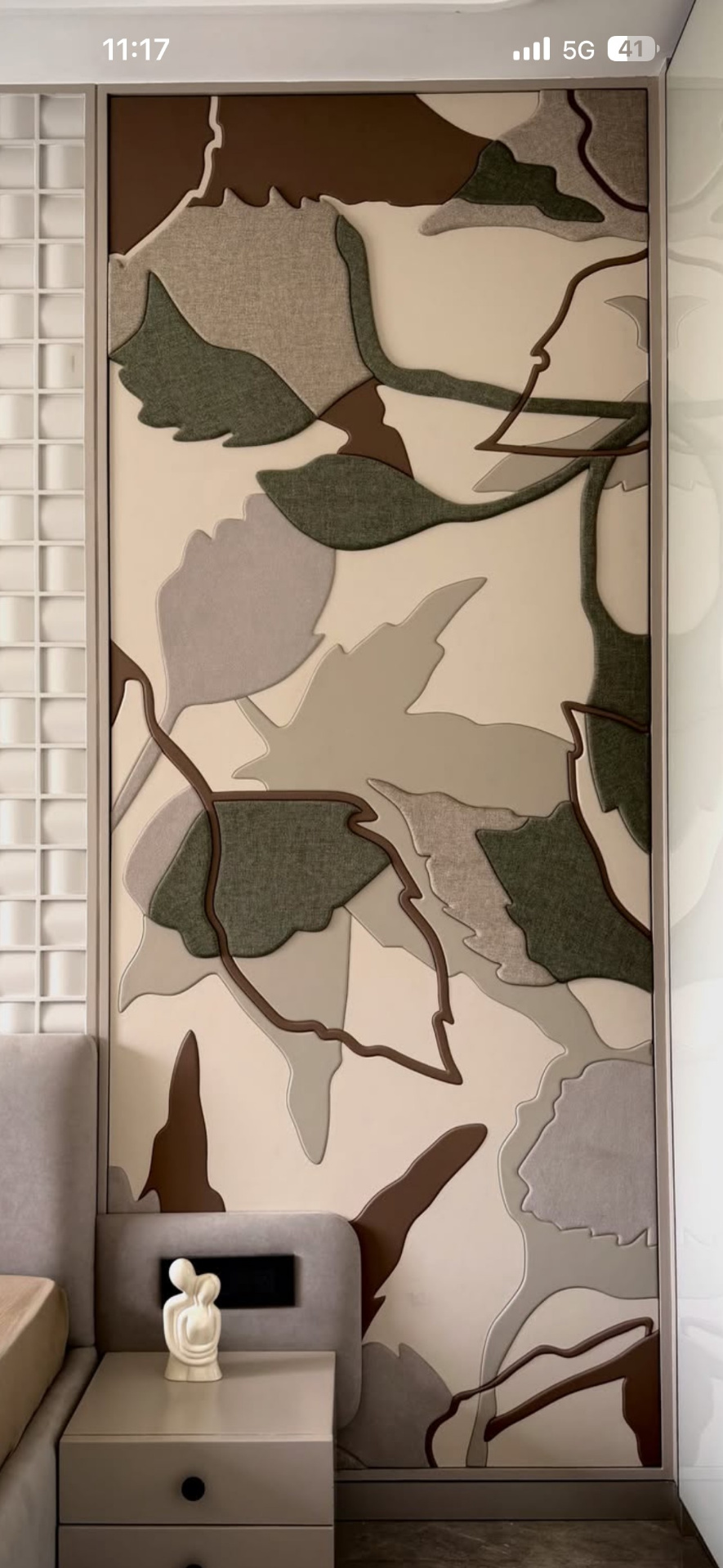 Botanical Collage Panels — leather wall art for premium interiors