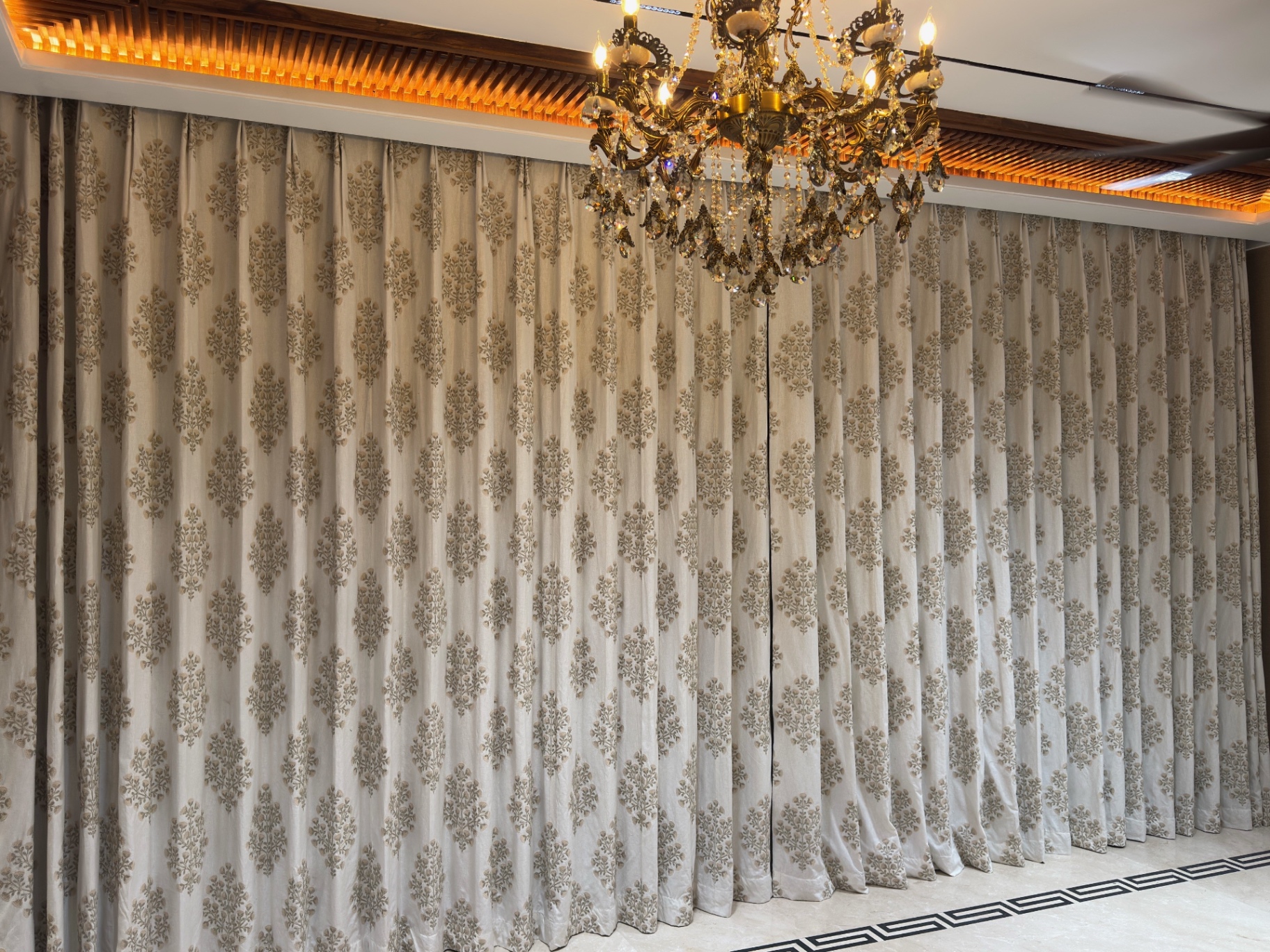 Wall-to-Wall Damask Drapes — curtains & drapes for premium interiors
