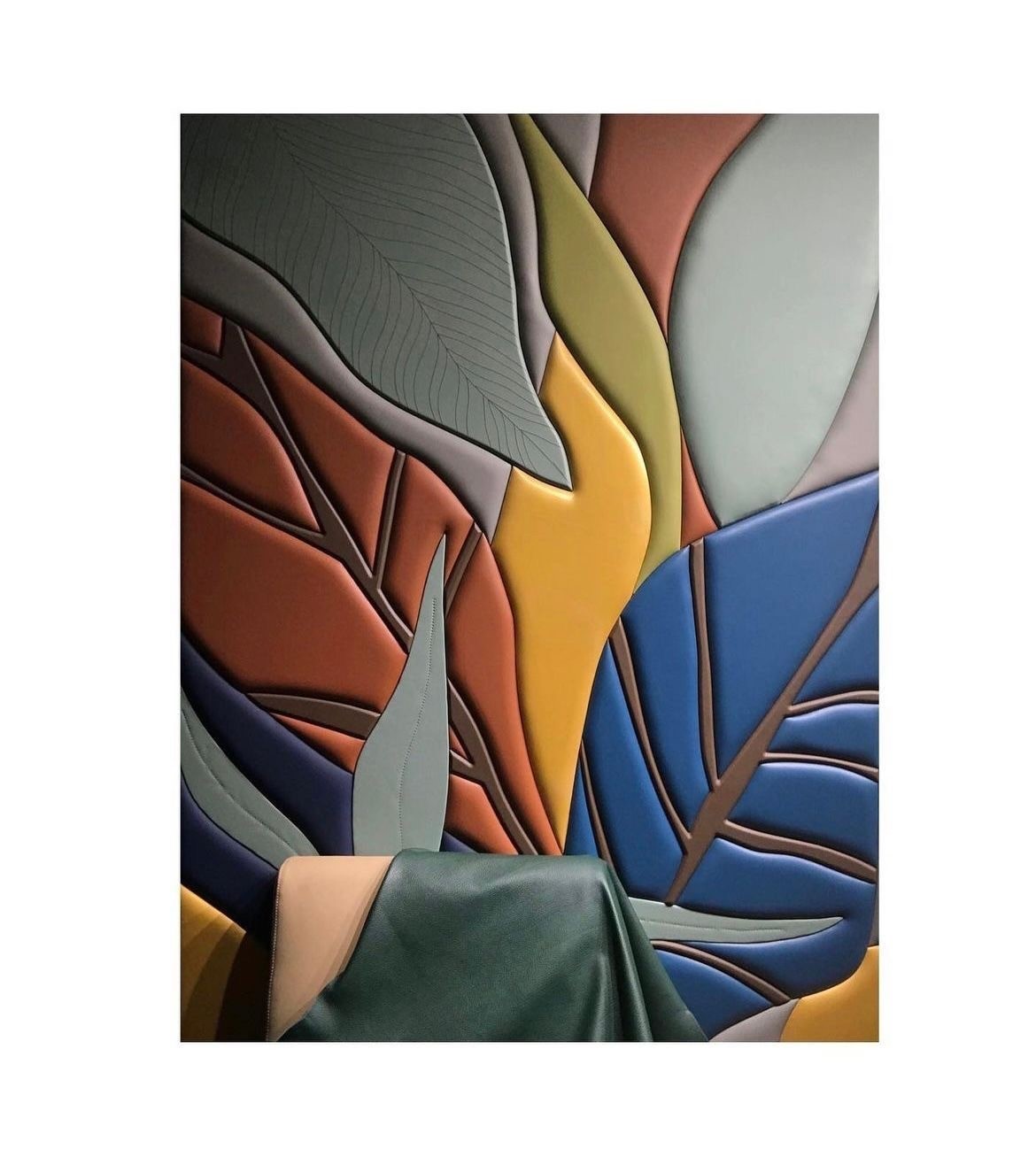 Botanical Murals — leather wall art for premium interiors