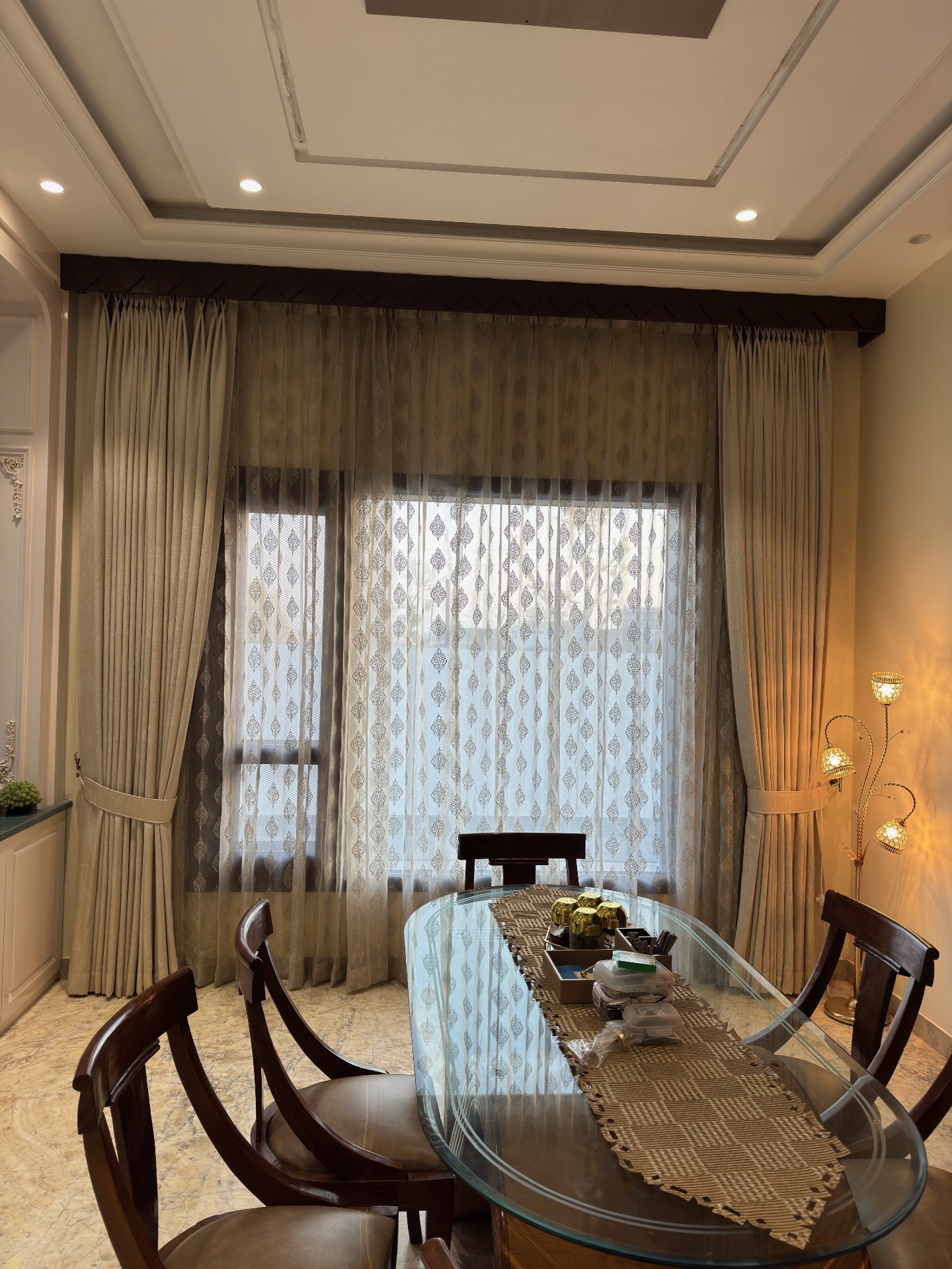 Dining Room Layered Sheers — curtains & drapes for premium interiors