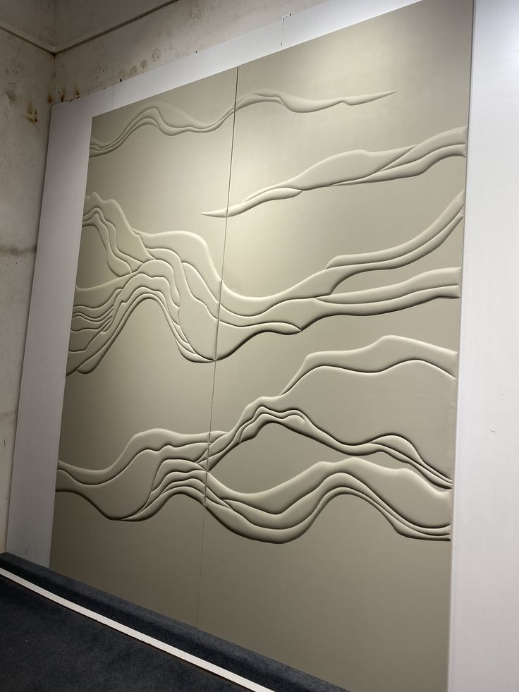 Sculpted Wave Panels — leather wall art for premium interiors