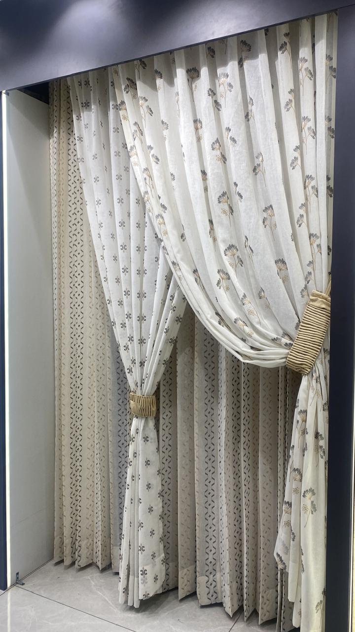 Floral Sheer with Cutwork Drape — curtains & drapes for premium interiors