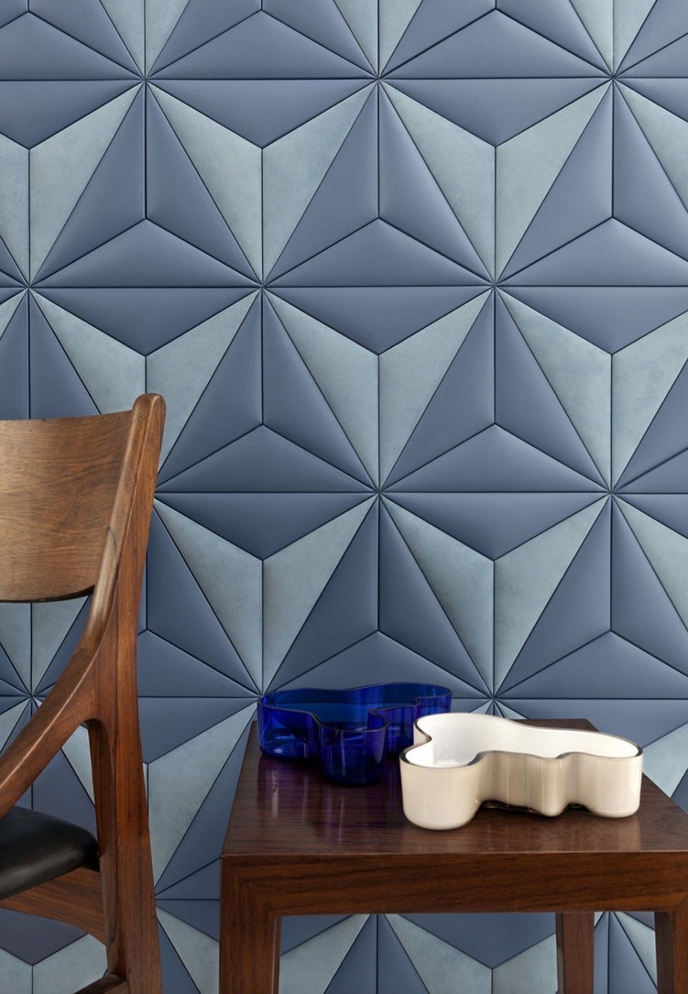 3D Geometric Tiles — leather wall art for premium interiors