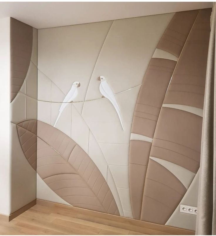 Parrots & Banana Leaves — leather wall art for premium interiors
